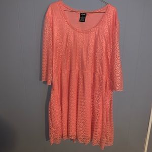 Short pink plus size dress